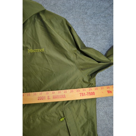 Marmot‎ Jacket Mens 2XL Olive Green Hooded Waterproof Windbreaker Outdoor - Picture 14 of 16